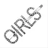 New design Fashion Metal Gun black bridal hairpins Crystal rhinestone letter hair clips for fancy girls Women hair accessories