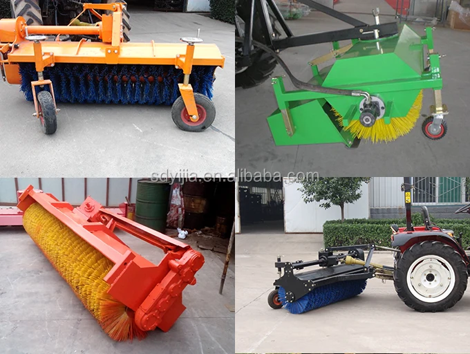 ce approved pp with steel wires brushes road sweeper for tractor