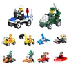 4pcs for 1 set Types mini transport blocks car compatible Solider Police toys building bricks