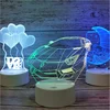 3D Logo Decorative Car Shape Lamp, LED Light for Home Decoration, 3D Illusion USB Charging LED Night Light