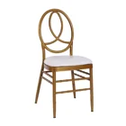 PARTY SUPPLIER GOLD BANQUET STACKING PHOEBIX CHAIR WITH CUSHION #YC-022
