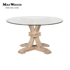 wooden dining table with glass top designs