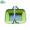 Allife Plastic collapsible silicone handle shopping storage basket hand basket for supermarket