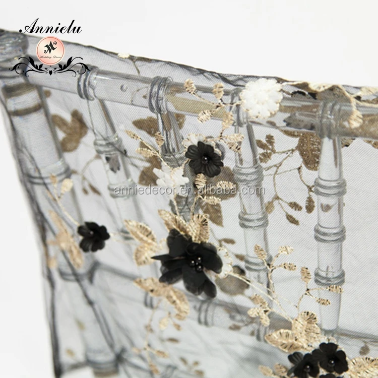 Wholesale Fashion Design high quality mesh wedding banquet chiavari chair cover