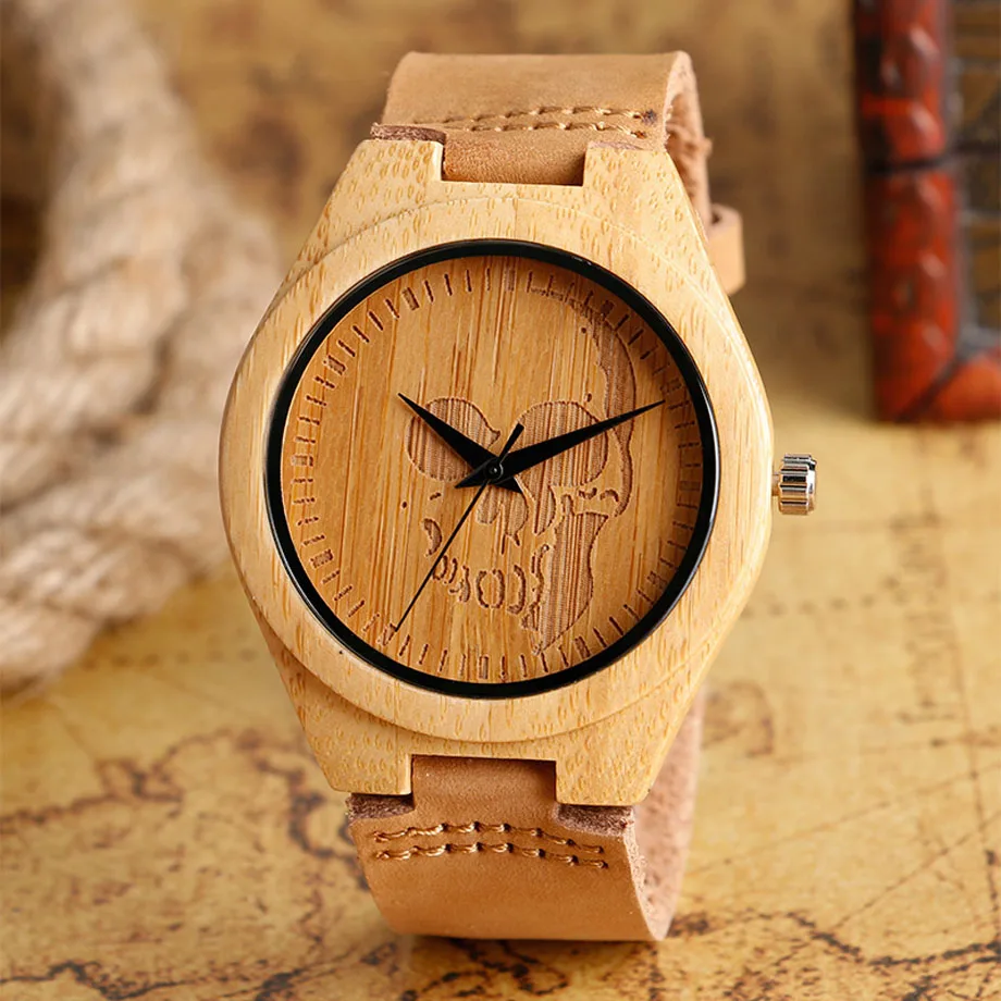 High Fashion Bamboo Natural Wood Watches Deer Moose Head Brown Standard Men Dress Watch Analog Round Clock Gift 2017 (31)