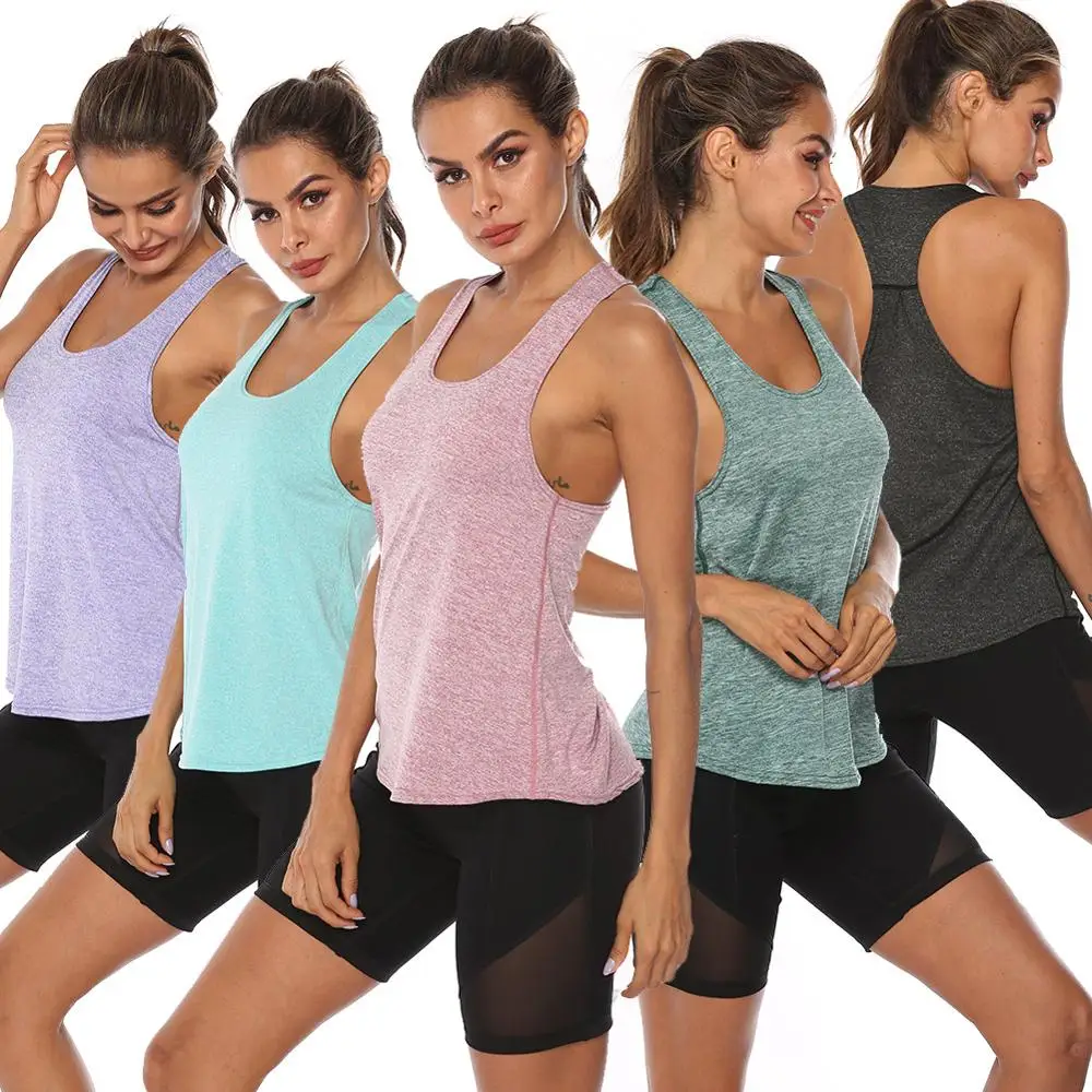 multicolor simple solid color activewear women sport vest gym