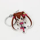 custom vograce acrylic charm transparent cartoon characters plastic key ring charm key chain