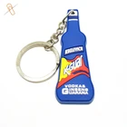 OEM ORDER bottle shape custom 3d soft pvc keyrings rubber keychain flask