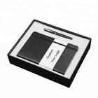 Custom logo PU leather notebook and pen gift set