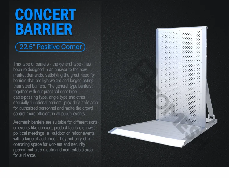 AEOBARRIER 22.5 degree corner Concert Barrier