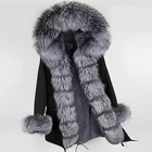 European design newest ladies rabbit raccoon fur parka