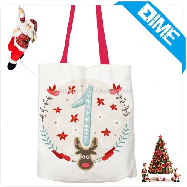large utility canvas tote bag, christmas presents santa sack