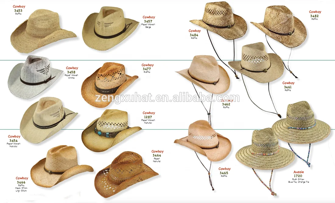 Men's Women's Sun Hat Crushable Straw Cowboy Hat Free Patterns Knitted Newborn Cowboy Hat