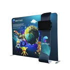 10ft exhibition trade show stand tension fabric stage backdrop graphic mural display booth with TV rack