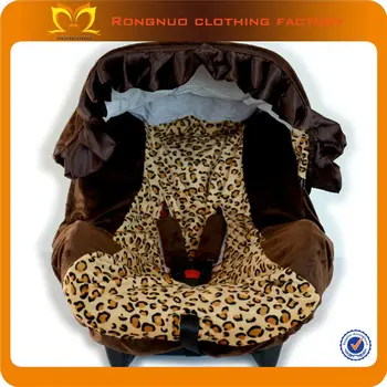 Leopard Print Brown Fluffy Baby Safety Seat Covers Canopy Leopard Print Brown Fluffy Baby Safety Seat Covers Canopy