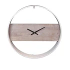 retro metal wire frame mdf large wooden wall clock custom home decor