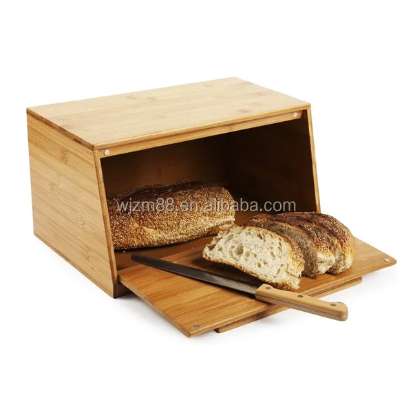 eco-friendly & high quality bamboo bread storage box,bamboo wood