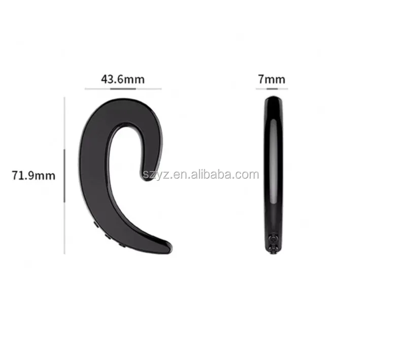 Single Wireless earhook earphone bone conduction headphones No Ear Plugs Headset with Microphone - ANKUX.COM