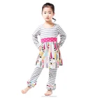 Hot sale bulk wholesale kids clothing outfits cheap strip ruffles cloth