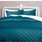 Luxury velvet dot stiching quilted bedding sets comforter sets hot sell on hemitextil 2018