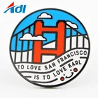 2019 custom metal hard enamel round lapel pin for suit