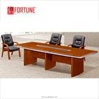 6 Seater Wooden Antique Office Conference Table with Glass Top in Dallas (FOH-2236B)