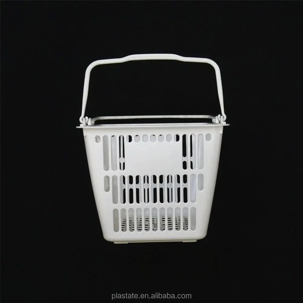 small white eco friendly reusable plastic shopping baskets with
