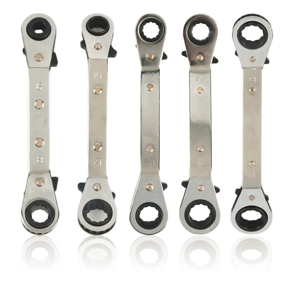 1Pc 10x12mm Useful Metric Offset Double Ring Wrench Spanner Reversible Ratchet Handle Wrench Metric Hand Tools Free Shipping