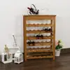Tree Bamboo Wine Standing Rack Storage with Drawer (36-Bottle)