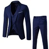 New Arrival Blue One Button Pockets Men'S Coat Pant Designs Wedding Suits Men'S High-Class Suits