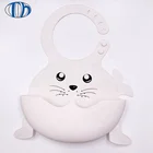 factory made cartoon eco-friendly silicone baby bib