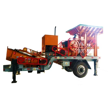 Widely used rubber mobile crusher and screener