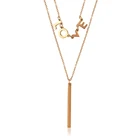 00885 stainless steel jewelry women rose gold clothing accessories fashion necklace