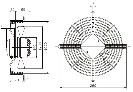 Electric Axial Fan, 200mm, Cast - detail 4