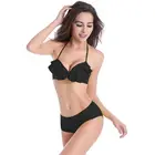 Plain Lovely Girls Bikinis Tie a Knot Adjustable Swimsuit Woman Swimwear 2018