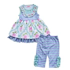 2018 Latest baby clothes floral outfits spring summer wholesale boutique girl kids clothing