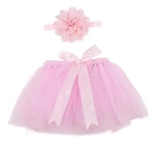 Newborn Baby Lace Dress Flower Headband Set Anniversary Photo Prop Lovely Toddler Tutu Skirt For Photography Shooting