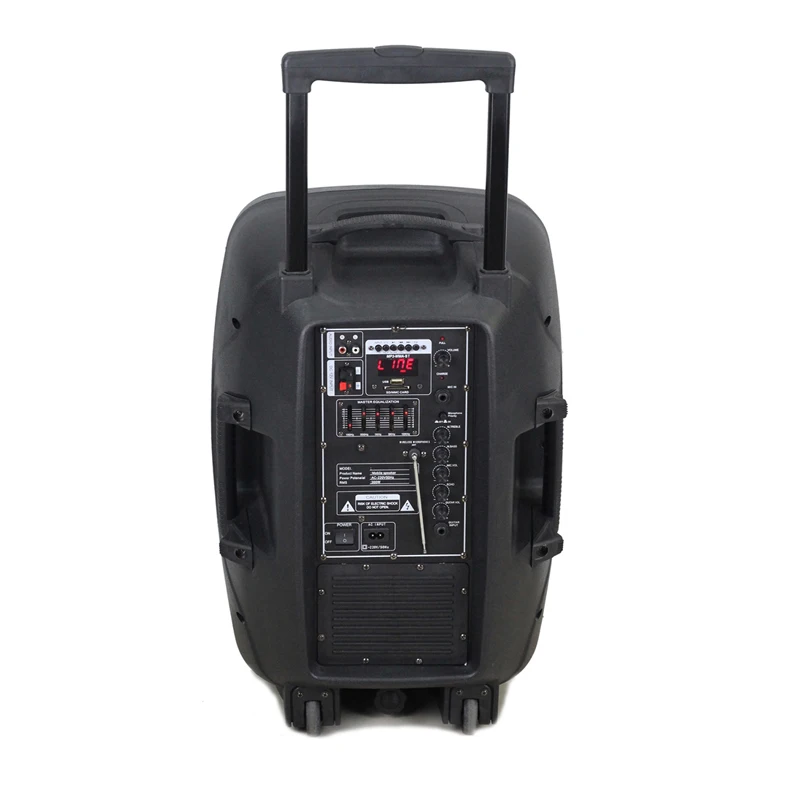 MBA 12 inch Active Portable PA Speaker System multimedia high power trolley speaker with usb,sd card,fm radio,remote - ANKUX.COM