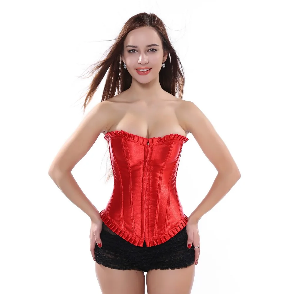 USA Warehouse,Sexy women Satin Corsets Plus size waist training corset Body Shapewear Bustier corselet