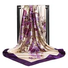 Fashion Design Custom Lady Square Digital Printing Hair Silk Satin Scarf