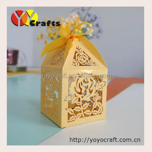 rose design for wedding favour sweet box gold wedding door gift