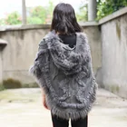 CX-B-104 Best Choose Fashion Winter Lady Rabbit Fur Shawl