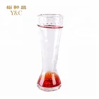hand blow Red color bubble plisner for beer glass