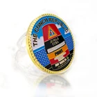 Custom logo complex multicolor soft enamel old coins reeded edge zinc alloy commemorative antique gold challenge coin