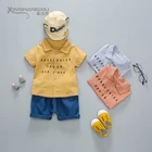 Jeans Clothing Boys Summer High Quality Custom Design Short Sleeve Shirt and Jeans Shorts Set Clothing for Baby Boys
