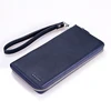 Best Sellers Genuine Cow Leather Long Zipper Wallet Card Holder with Leather Tag for sales