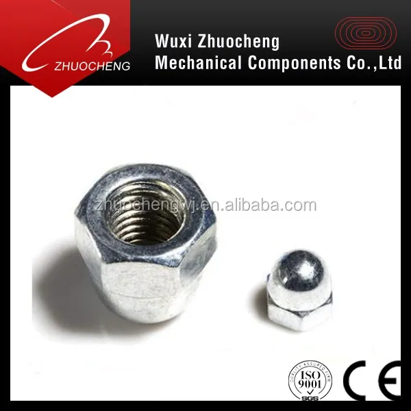 DIN1587 carbon steel grade 4 6 8 10 12 zinc plated hexagon dome nut cap