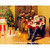 2018 new product home decor painting with led light christmas Santa Claus decorations cheap painting wholesale factory price