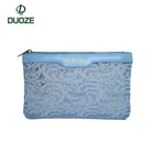 Customization Elegant embroidered zipper cosmetic pouch bag