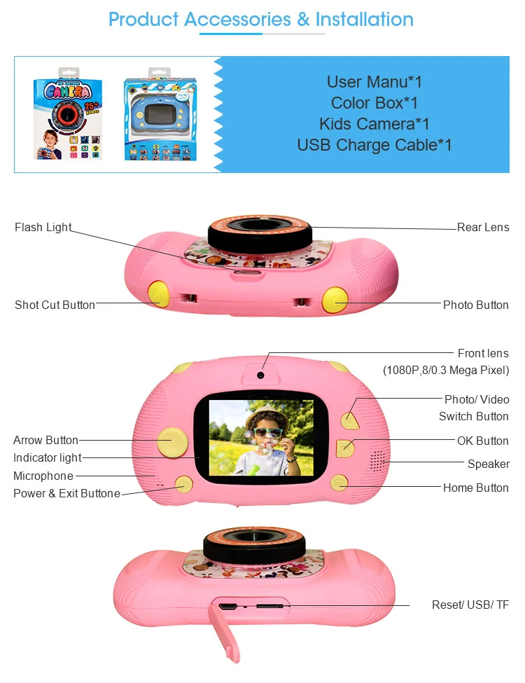 CTP2 New Product Ideas 2019 Cartoon Web Baby Children Toys Camera Toy